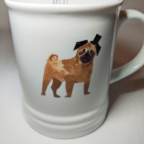 Fringe Sad Face Pug Dog Hat Coffee Tea Mug Cup - Picture 3 of 8